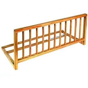 Nidalys - Barrera de cama, madera natural, 122 cm