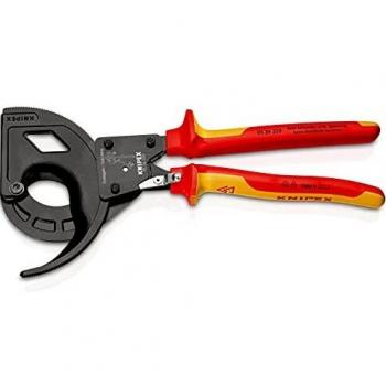 Knipex Cortacables con trinquete, longitud total 320 mm, capacidad de corte 60 mm (600 MM²), acabado pulido, aprobado VDE