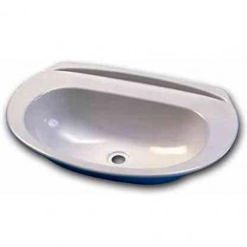 Lavabo de plástico blanco 490 x 335 mm para camping y cocina interior
