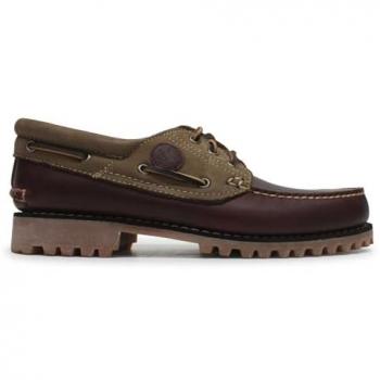 Timberland Authentic 3-Eye Boat Shoes for Men - Brown/Burgundy, Size: 43 EU/10 US