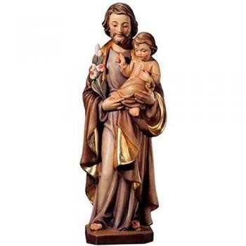 Madera Figura Santo José con lirio coloriert - dolfi, madera, 60 cm
