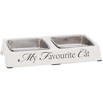 Beeztees K&Bz Dbl Mel DIN Set My FAV Cat Whit 24X12X4 700 g