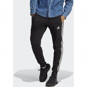 Adidas Essentials 3-Stripes Tapered Cuff French Terry Pants for Men - Black