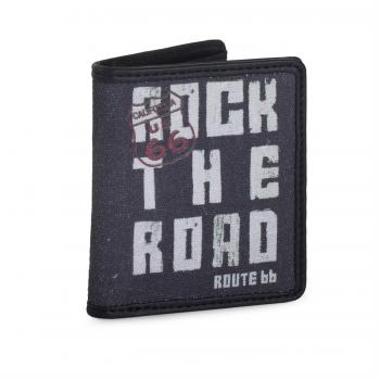 Route 66 - R12105 Cartera Monedero Billetero Tarjetero Joven Lona Estampada. Portamonedas con Cremallera. 4 Compartimentos Tarjetas y documentación y 1 para Billetes, Color Unico