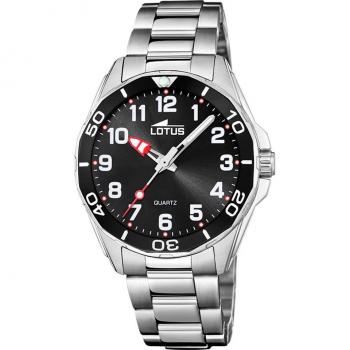 Reloj Lotus Junior 18860/2 para Niño, Caja de Acero Inoxidable 316L Plateado, Esfera Negra