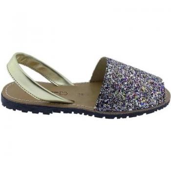 Sandalias de Mujer Menorquina Purpurina con brillos, disponibles en varios colores
