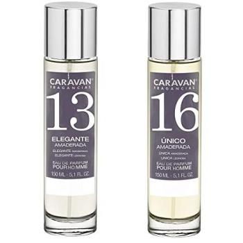 Set de 2 perfumes Caravan Hombre Nº16 y Nº13, fragancias variadas, volumen total 150 ml