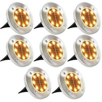 vidaXL Solar Ground Lights 8 pcs LED Lights Warm White