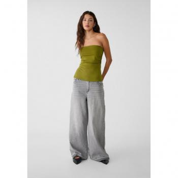 Stradivarius D99 Black Wide Leg Loose Jeans