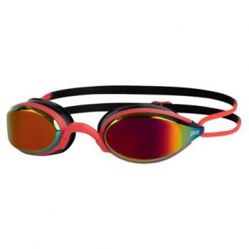 Gafas de natación Zoggs Fusion Air Titanium rojo negro con lentes espejadas naranja