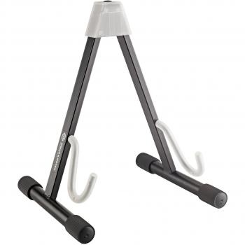 K&M A-Frame Guitar Stand for Electric Guitars, Black with Translucent Supports