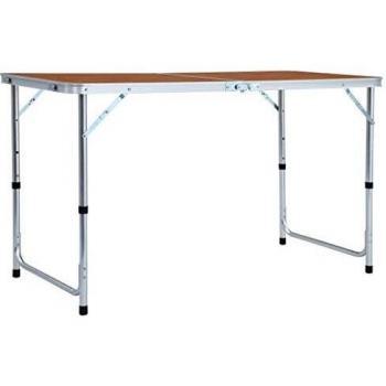 Mesa de camping plegable de aluminio 120x60 cm - Color Marrón, Gris y más