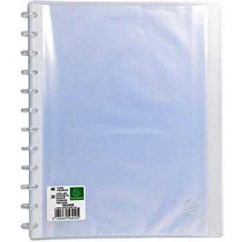 Exacompta 56240E - Carpeta de 20 fundas con anillas, A4, transparente
