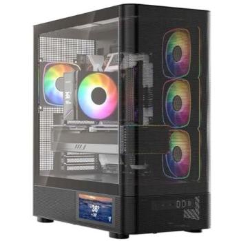 Caja PC Modecom Volcano AQ400 ARGB Midi Negra (ATX, mATX, Mini-ITX)