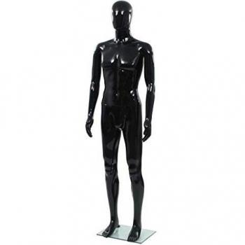 vidaXL Full Body Male Mannequin with Glass Base Glossy Black 185 cm