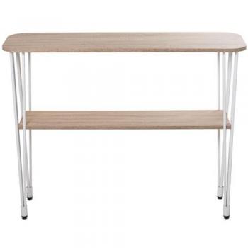 Consola Alexandra House Living Blanco Marrón Madera 120 x 91 x 40 cm