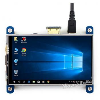 Waveshare 4inch Display for Raspberry Pi 4 Resistive Touchscreen IPS Moitor Panel 800x480 Resolution HDMI LCD Compatible for All Raspberry Pi Raspbian/Ubuntu/Kali/Retropie Drivers Provided