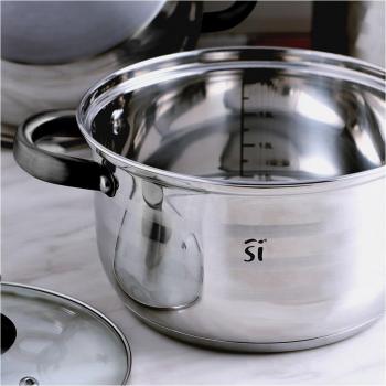 San Ignacio Hita Batería de Cocina 8 Piezas Acero Inoxidable con Set de 3 Fiambreras Herméticas Jolie