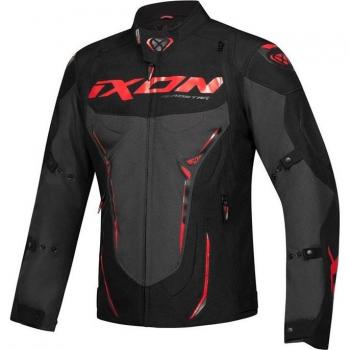 Ixon Chaqueta textil impermeable para motocicleta Roadstar Negro-Antracita-Rojo 3XL