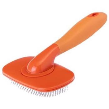 Cepillo Metálico Desenredador para Mascotas - Peine QuitaPelos con Cabezal Giratorio y Púas Blandas - Ideal para Perros y Gatos de Pelo Corto y Largo - Recoge Pelos E