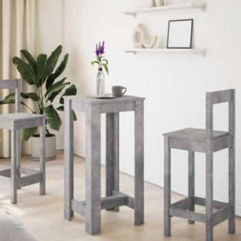 Mesa Alta de Bar de Madera Ingeniería y Hormigón Gris 51x50x103,5 cm
