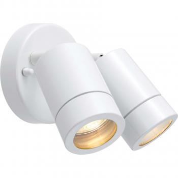 Foco de exterior Spot Palin Acero inoxidable Cristal 2 bombillas 12,5cm IP44 GU10 Blanco brillante