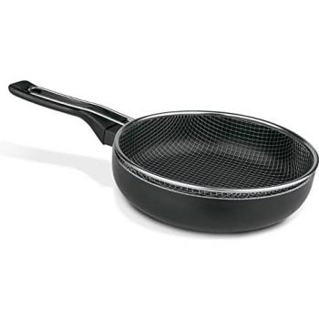 Sartén Freidora de Aluminio con Cestillo de Acero Inoxidable y Mango Tacto Goma (24 cm)
