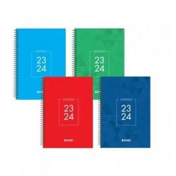 Agenda Escolar 2023-2024 Enri Identity con Tapa de Extradura y Vista Semanal de 4º Grado
