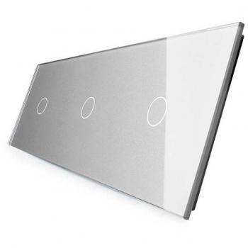 LEDBOX Frontal 3x cristal gris, 3 botones