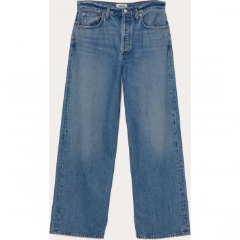Agolde Low Slung Baggy Jeans in Libertine, Female, Blue, Size: W26