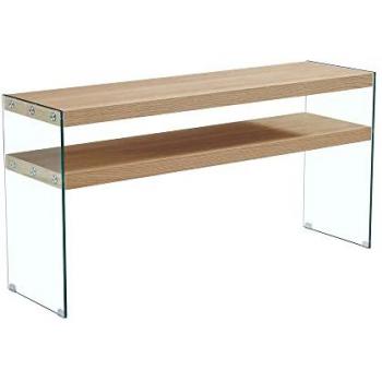 Consola DKD Home Decor Cristal Transparente Marrón claro 160 x 45 x 80 cm Madera MDF