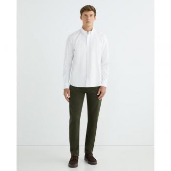 North Sails Men's White Cotton Embroidered Button-Down Casual Shirt - Size M