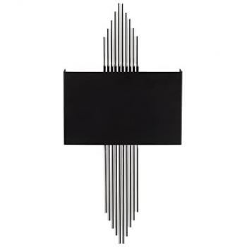 Aplique de pared recto WellHome, metal negro plata, 75x10x22 cm, casquillo E27 Max 40W