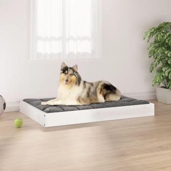 Cama para perros de madera maciza de pino blanco 91,5x64x9 cm