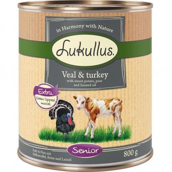 Lukullus Senior con ternera y pavo 6 x 800 g