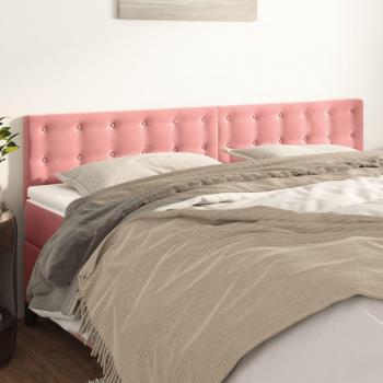 Cabecero de terciopelo rosa 2 piezas 100x5x78/88 cm