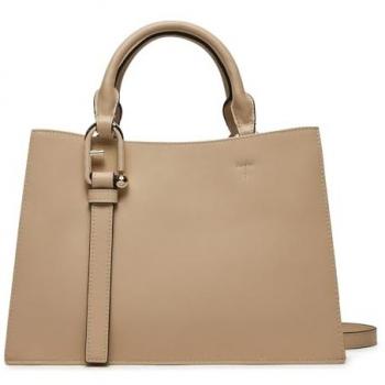 Furla Nuvola Medium Leather Handbag with Two Compartments - Beige for Women