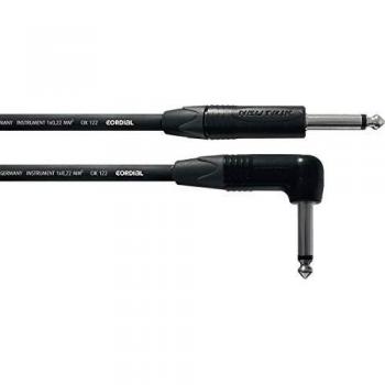 Cordial 3m Flexible Mono Instrument Cable with 6.3mm Right Angle Plug