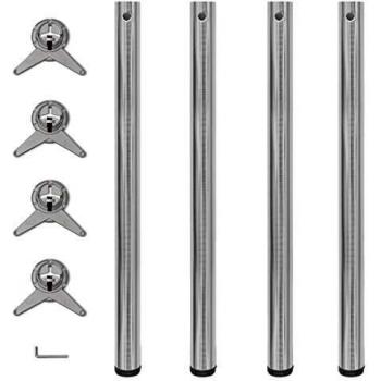 vidaXL 4 Height Adjustable Table Legs Brushed Nickel 870 mm