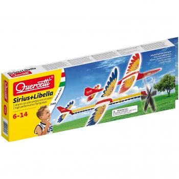 Set de Planeador y Avión de Hélices Quercetti Sirius + Libella para Uso Exterior - 2 Juguetes - A partir de 6 Años