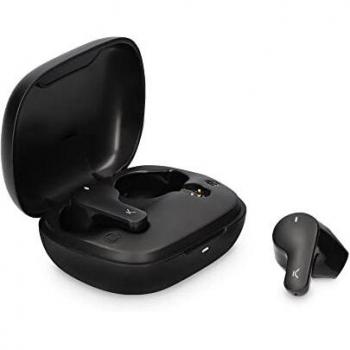 KSIX Auriculares inalámbricos Deportivos, True Wireless, Manos Libres Bluetooth Auricular, BT 5.0, Táctiles, Gestión de Llamadas, hasta 10 Horas, Negro