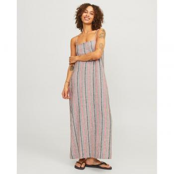 Vestido de rayas maxi de lino para mujer