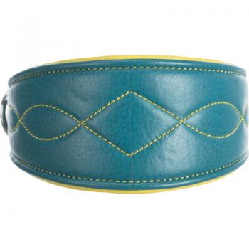 Collar Active Comfort para Galgos de Cuero Petrol