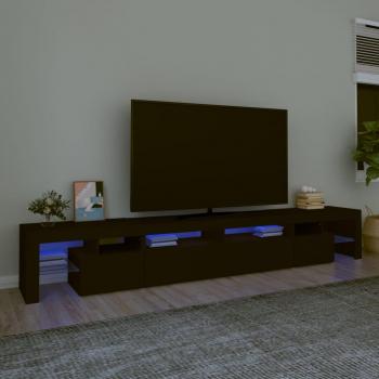 Mueble de TV con luces LED color negro 260x36,5x40 cm