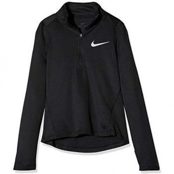 Nike G NK LS Top Run HZ Long Sleeved t-Shirt, Niñas, Black/Reflective silv, M