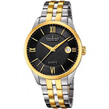 Reloj Candino C4706/C Couple - Elegante reloj suizo para hombre con correa de acero bicolor