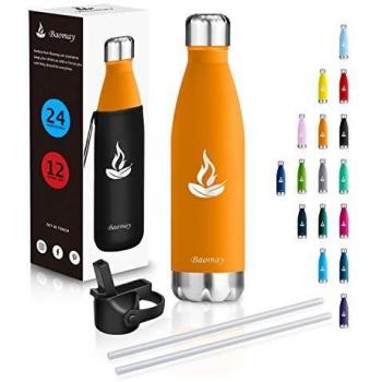 Baomay Botella de Agua Frio : Termo de Acero Inoxidable - 350ml 500ml 750ml Termica Botellas Reutilizable, Sin BPA & Eco Friendly, Doble Pared Aislamiento al Vacío, para Oficina, Colegio, Playa