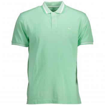 Harmont & Blaine Men's Elegant Green Cotton Polo Shirt with Contrasting Accents - Size 2XL