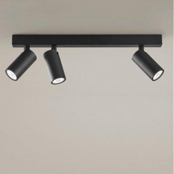 Foco de barra Simply Aluminio, acero Negro metalizado 3 bombillas 12,2cm GU10 7W