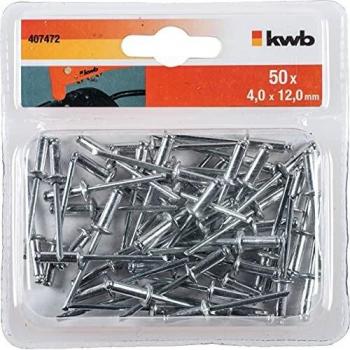 Einhell 49407472 Pack Remaches 4,0 x 12 mm, Set de 50 Piezas